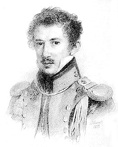 Михаил Лунин. Литография с рисунка П.Ф. Соколова, 1822 г.
